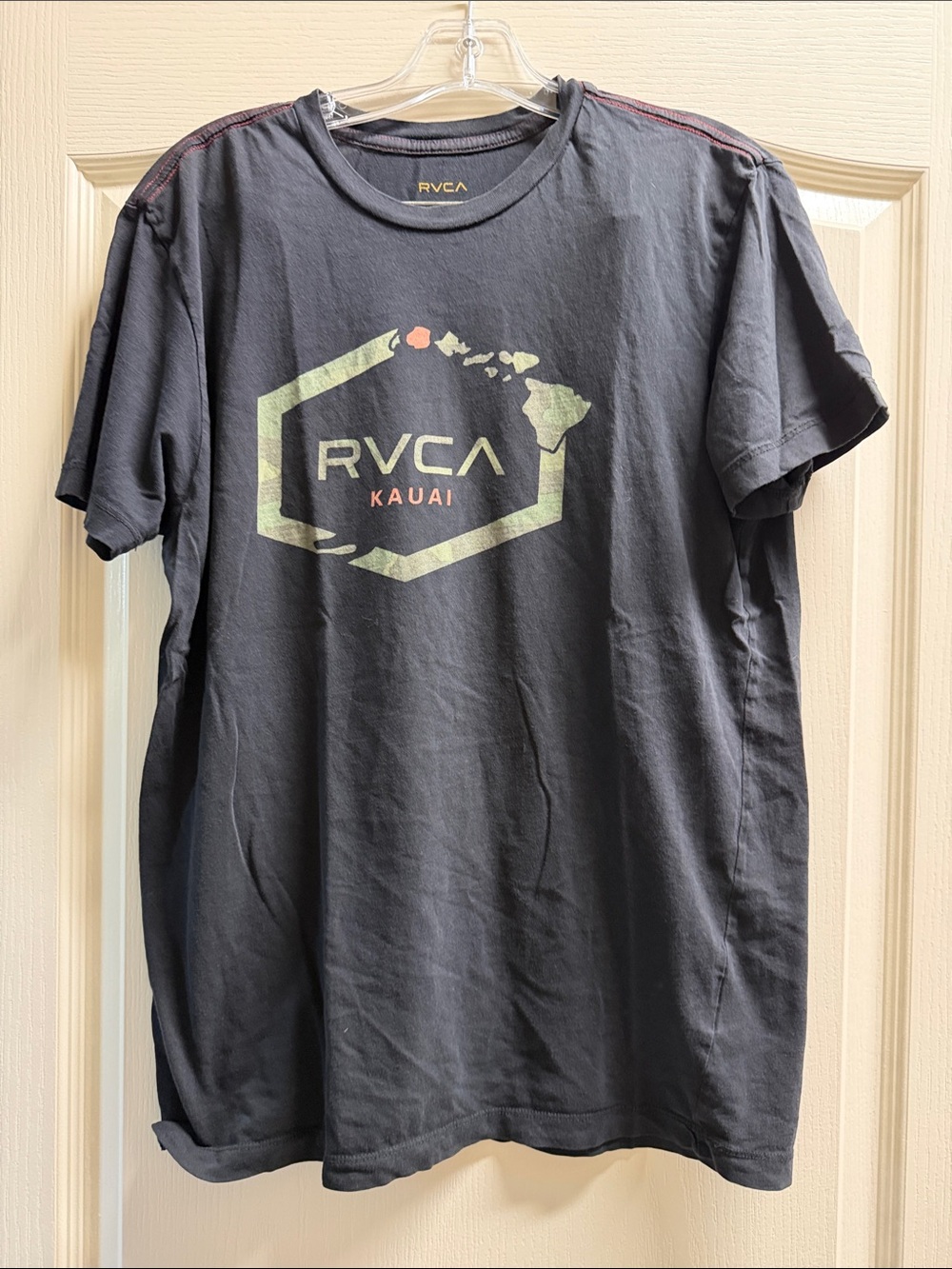 RVCA Black Kauai Logo Short Sleeve Tee